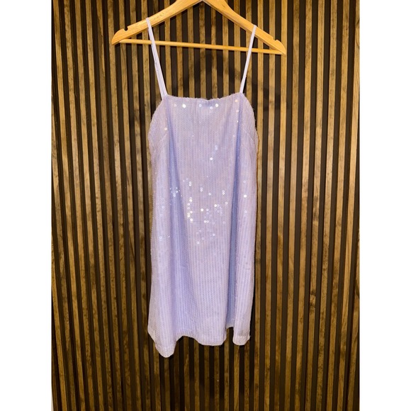 12th Tribe Mini Dress Sequin Lavender Sleeveless Party Cocktail NWT - Picture 1 of 4